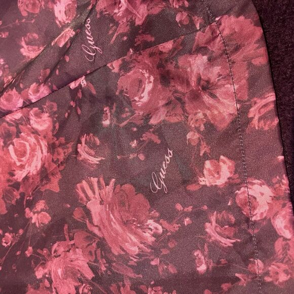 Guess Los Angeles Pea Coat Women’s M Burgundy Wool Blend Double Breast - Picture 14 of 16